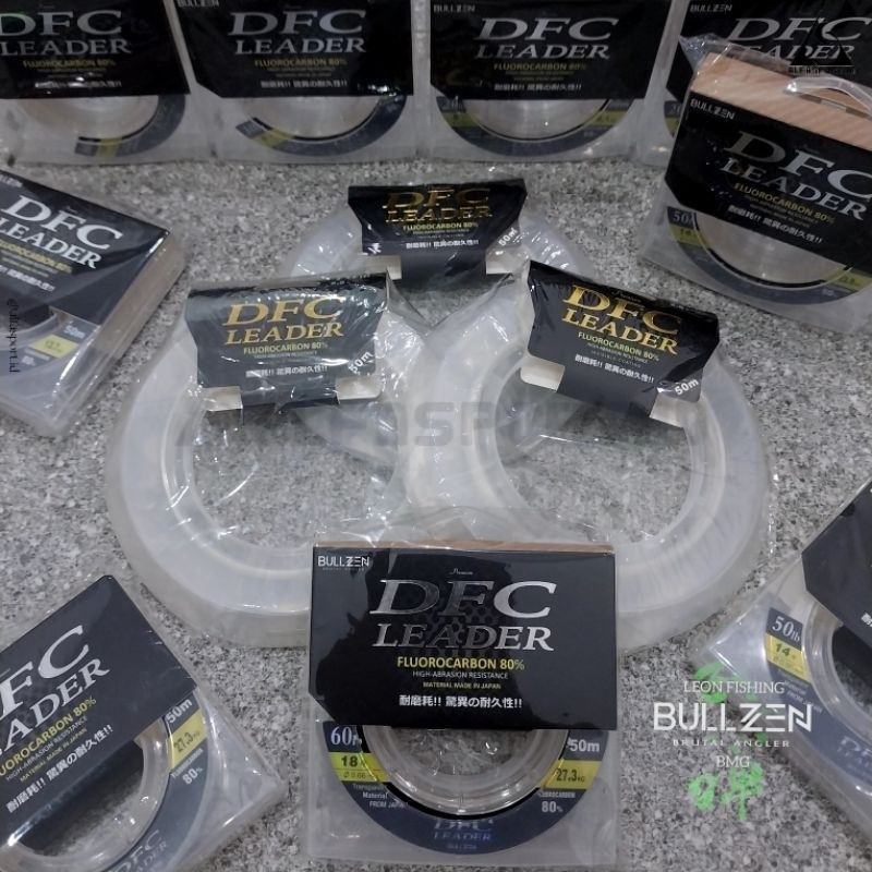 BULLZEN DFC Senar Leader Premium Fluorocarbon 80% High Abrasion Resistance 10 100 120 Lbs