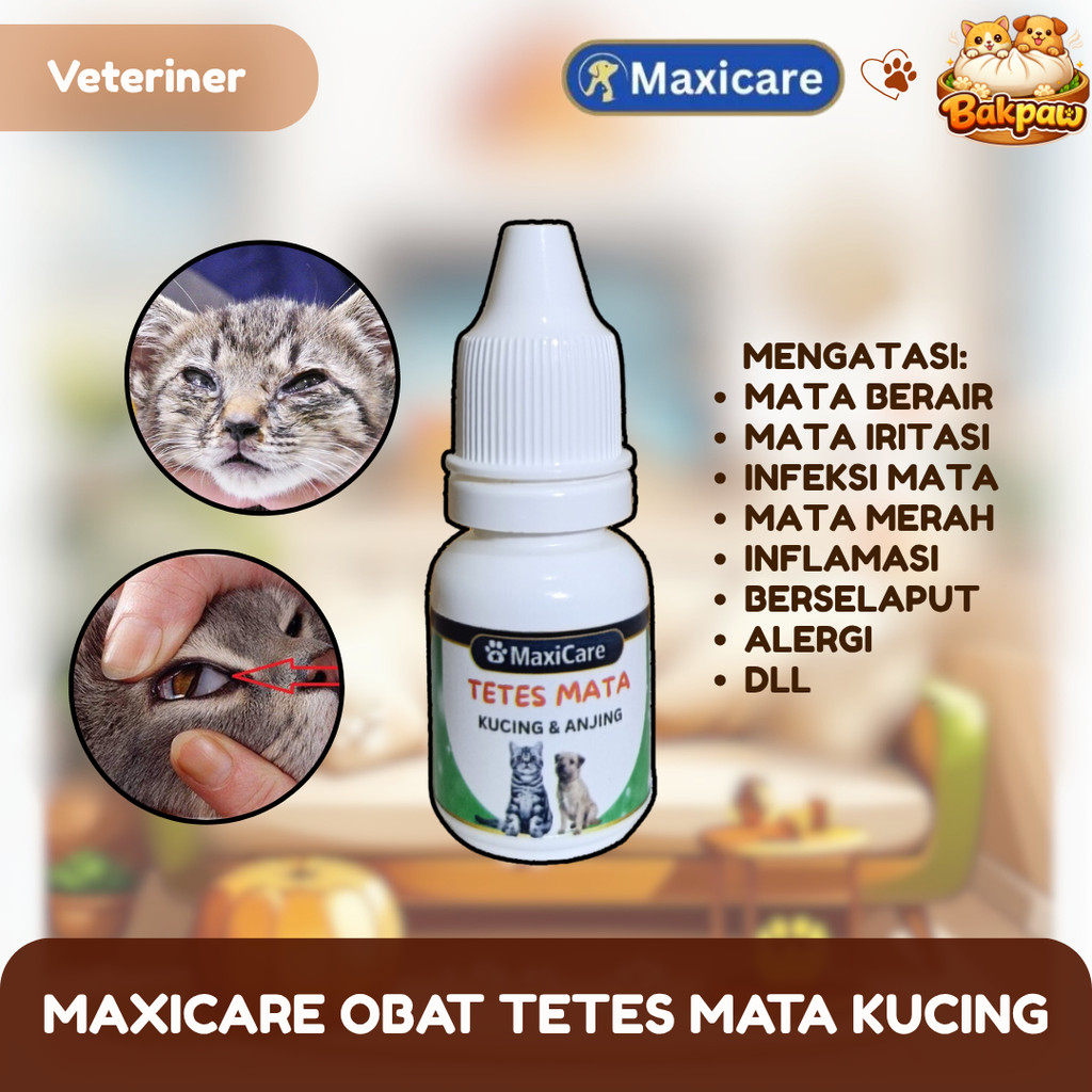 BP Maxicare TETES MATA 10ML Obat Tetes Sakit Mata Kucing Belekan Berair Bengkak Berselaput