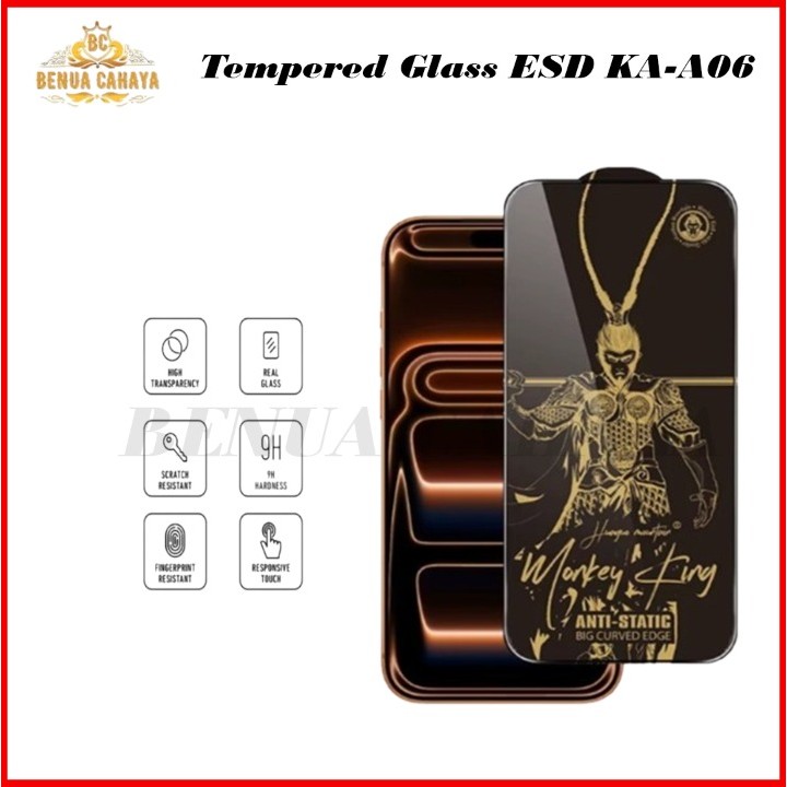 KA-A06 TEMPERED GLASS ESD MONKEY KING FOR SAMSUNG A27 A5 A6 A8 A9 A01 A01 CORE J2 PRIME J4 J5 J6 J7 