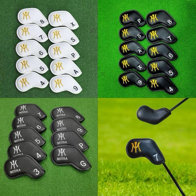 Miura Golf Iron Set Magnetic Headcover PU Sarung Pelindung Stik Golf Iron Leather Full Set 10 Pcs