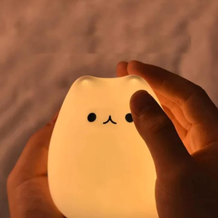 Lampu Tidur LED 7 Warna Model Kucing Lucu - KUCING KECIL