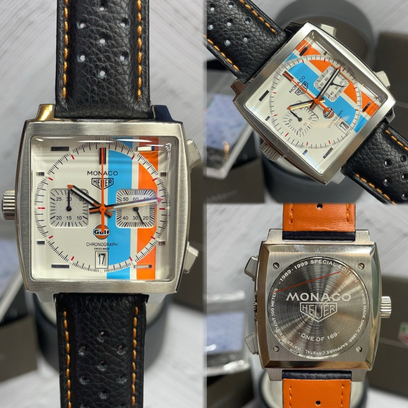 BAJU TANGAN HEUER MONACO GULF CHRONOGRAPH QUARTS 42mm PREMIUM JAPAN AAA #Jamtanganpria #Jamtangancow