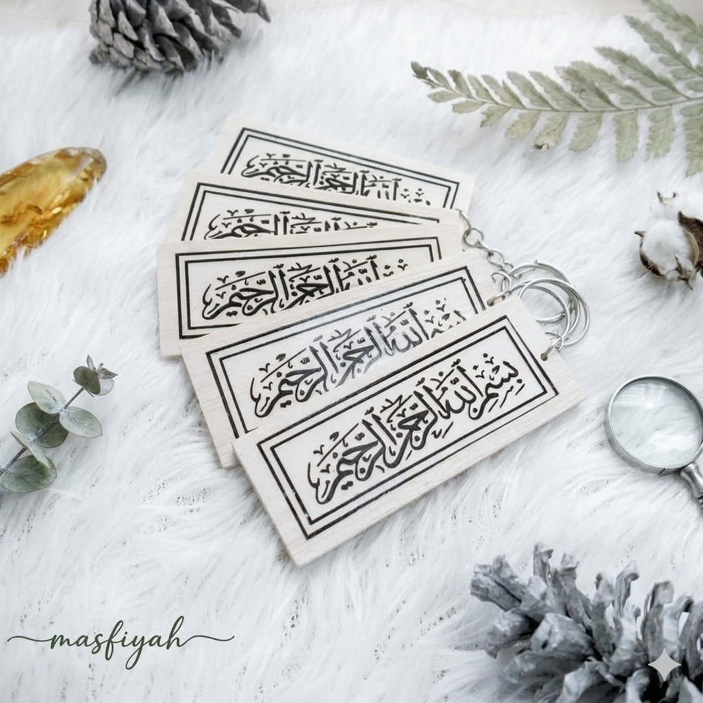Ganci kayu bismillah ganci bismillah gantungan tas bismillah kayu hampers haji souvenir umrah oleh o