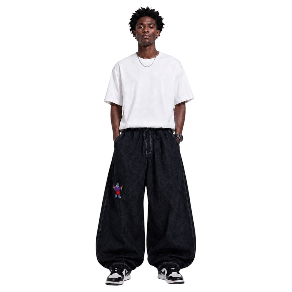Celana Baggy Jeans Raw Denim Baby Gangster