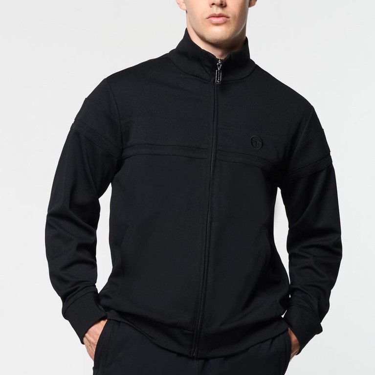 Sergio Tacchini Damarino Tracktop Jacket In Full Black