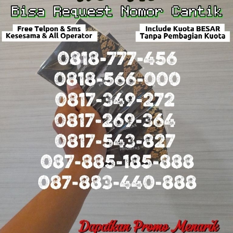nomor cantik bisa request nomor XL prioritas