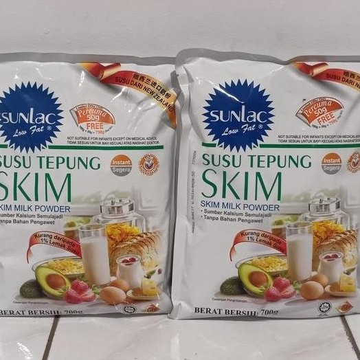 SUNLAC LOW FAT SUSU BUBUK SKIM MALAYSIA 750GRAM