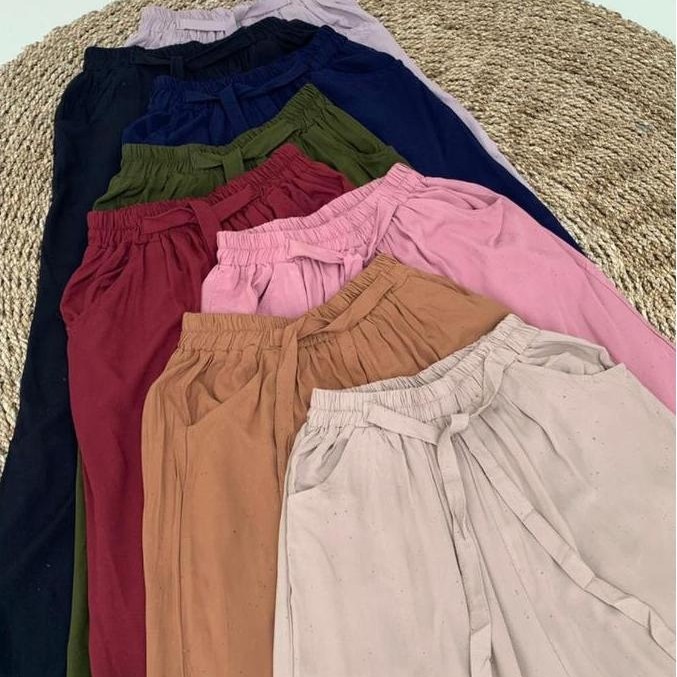 TERKINI KULOT RIBON PANTS / CELANA KULOT TALI / RAYON PREMIUM / UMBRELLA TERKINI