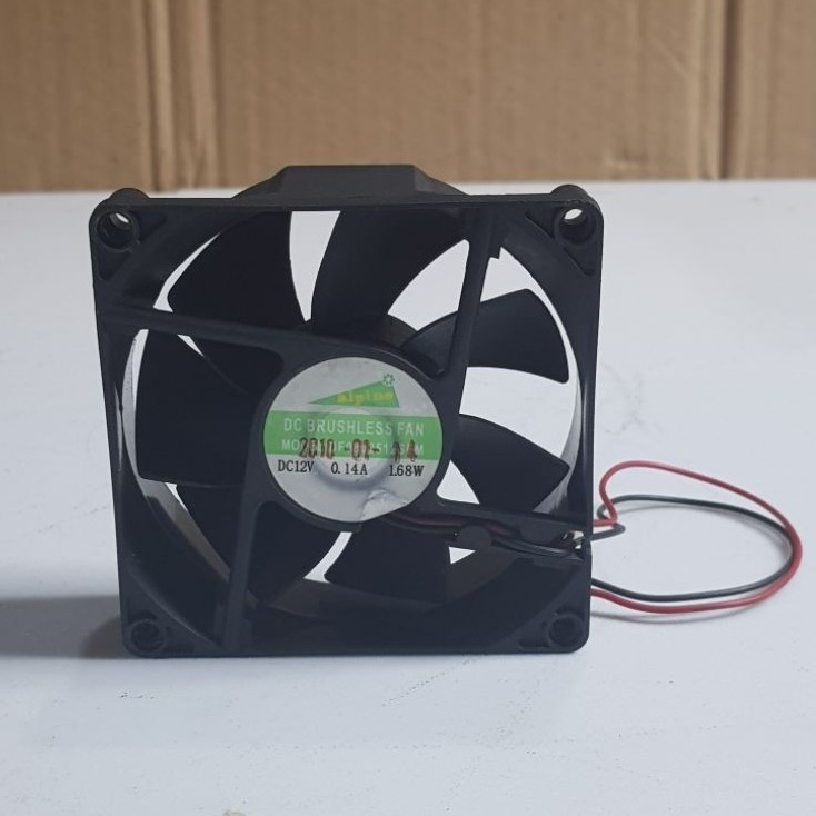 Fan kipas kotak bulat Alpine DC 12V-0,14A 8x8cm 2pin