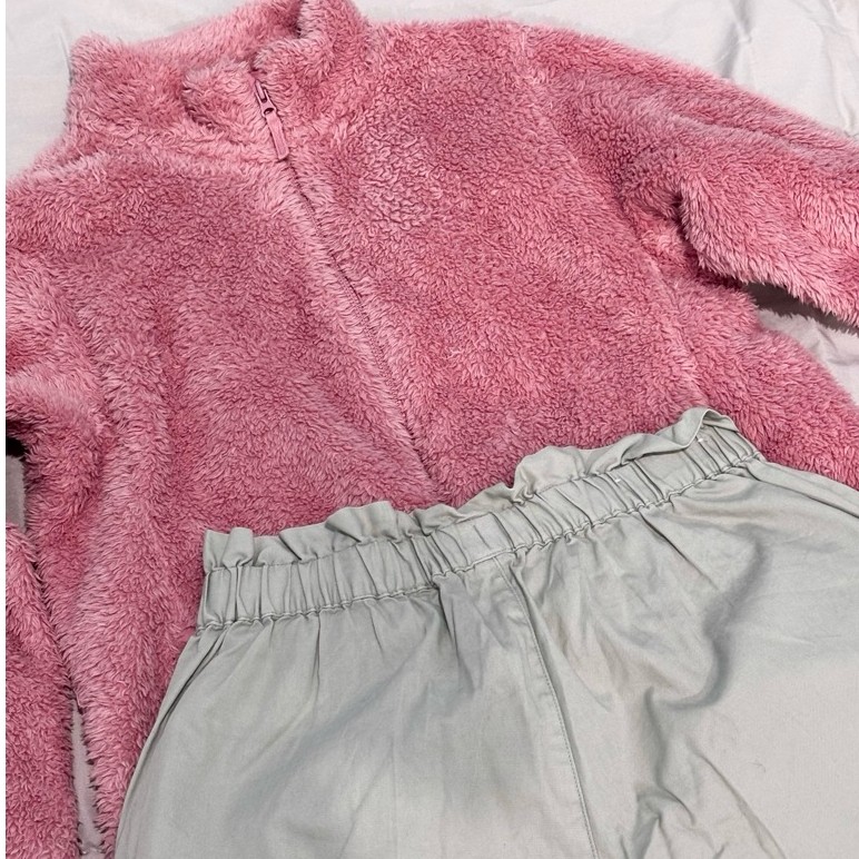 PRELOVED - UNIQLO Pink Fluffy Yarn Fleece Full-Zip Jacket