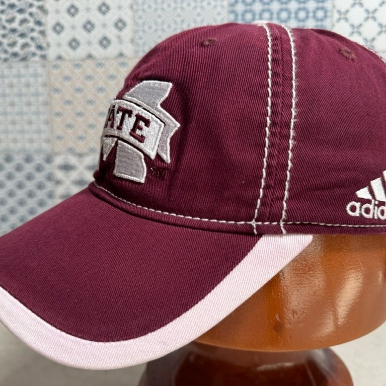 Topi Second Brand Branded Mississippi State Bulldogs By Fitted ADIDAS Original Full Tag