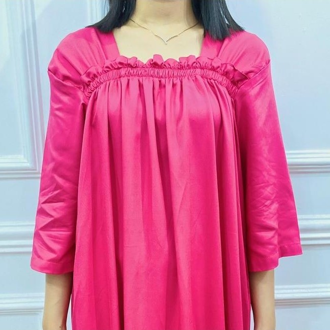 [Daster Paula Polos - Rayon Twill Rayon Tebal] Daster Gamis Dress Rayon Tebal Jumbo Cantik Adem