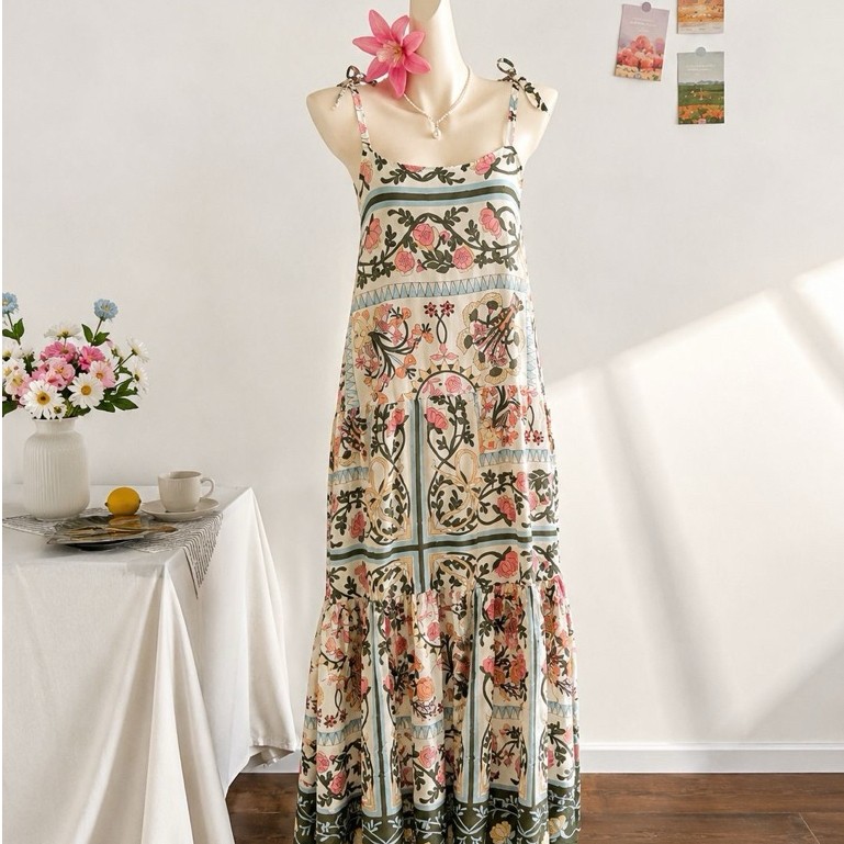 Sagara Dress Tali Satu Motif Etnik