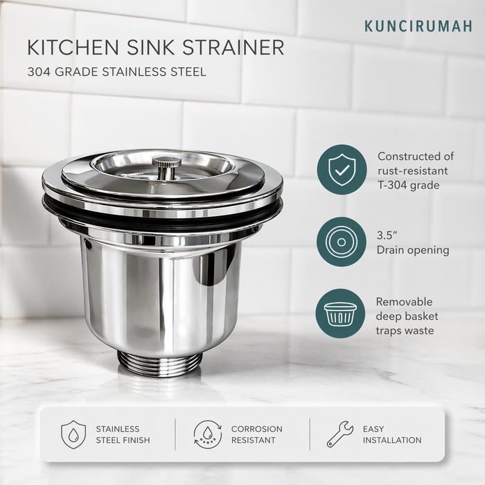 Avur bak cuci piring jumbo Afur saringan pembuangan kitchen sink sus 304