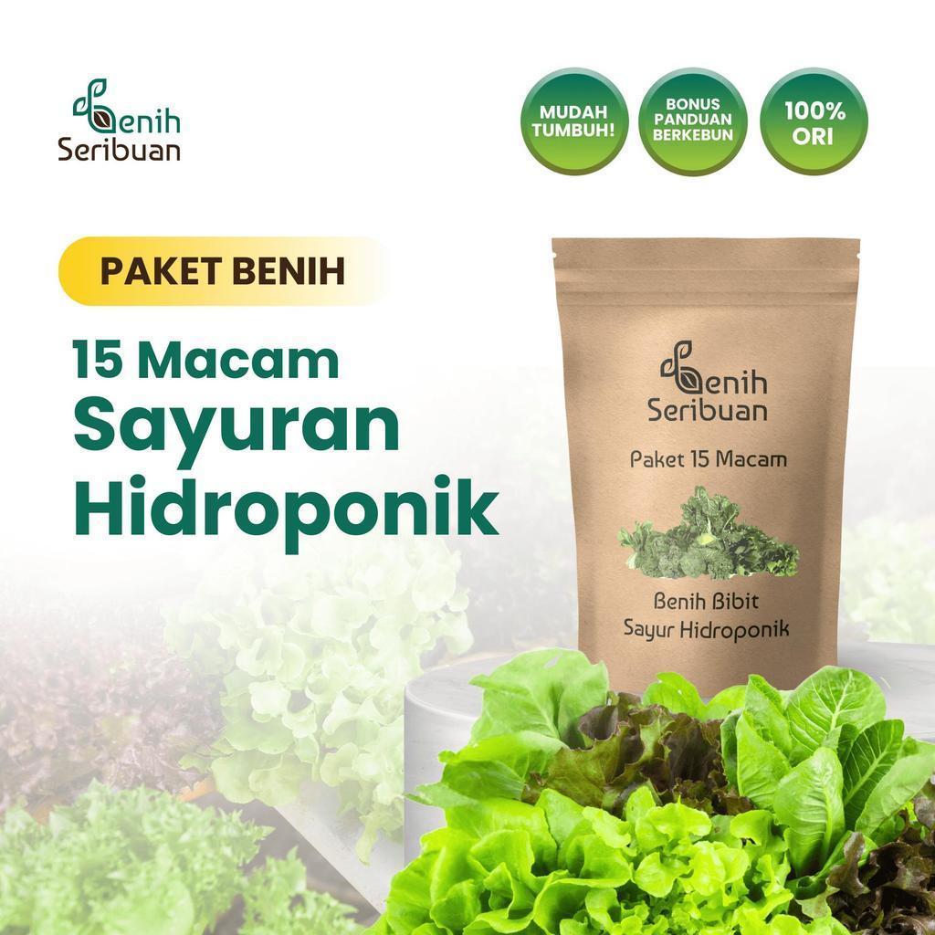 benih Seribuan - Paket 15 Macam Benih Sayuran Hidroponik - Benih Sayur Unggul untuk Kebun Rumah & Hi