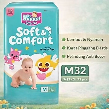 NEW (1) Biru Baby happy pingfong popok M32 wings_Hayday Store