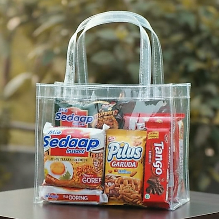 Tas Mika Bening Transparan Souvenir Goodie Bag Hampers