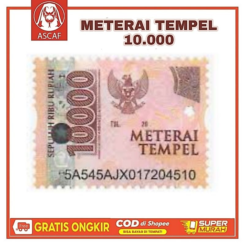 Meterai tempel Rp10000 / Materai 10000