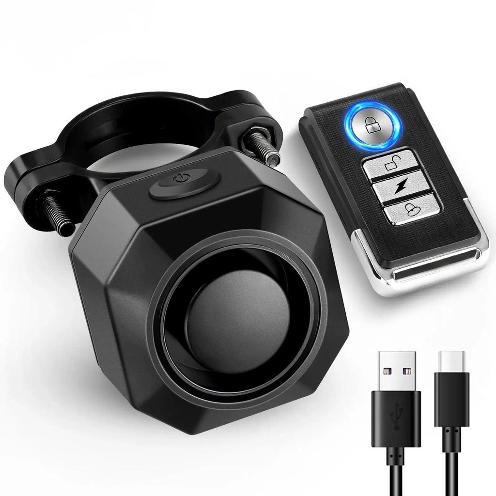 Alarm Getar Sepeda Nirkabel Pengisian Daya USB Kontrol Jarak Jauh Sistem Detektor Keamanan Sepeda Mo