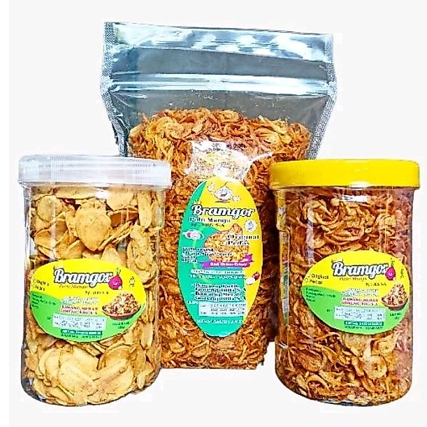 Brambang Goreng tanpa Tepung Krispy  ( SUPER PREMIUM) Putri Mangu Asli  netto 150,250,500grr