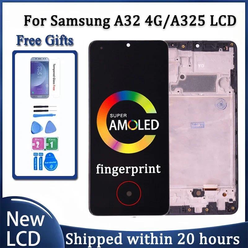 Super AMOLED For Samsung A32 4G LCD For Samsung A325 A325F SM-A325F/DS LCD splay Frame Tou gitizer S