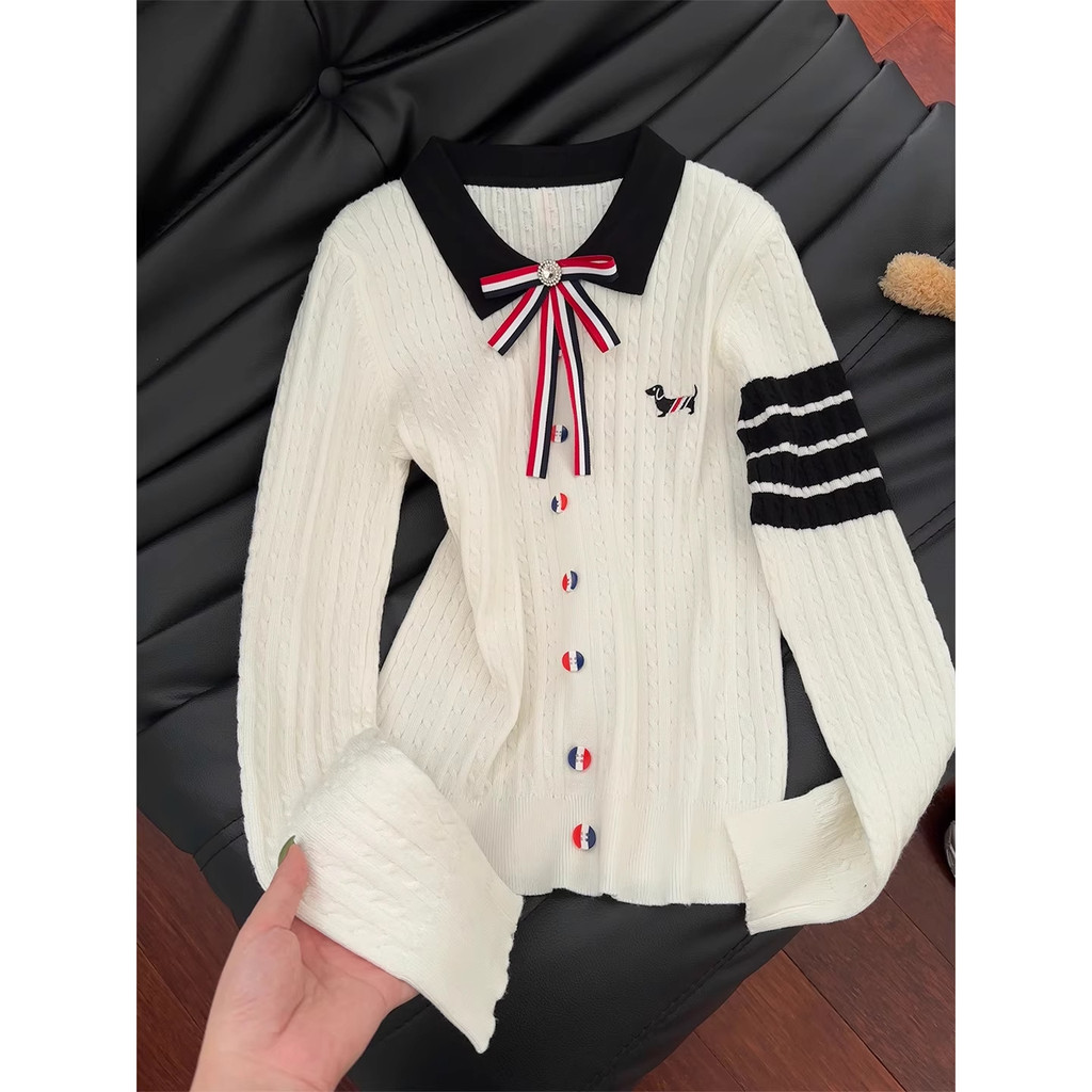 FINDO - Aurora - Cable Knit Polo Sweater