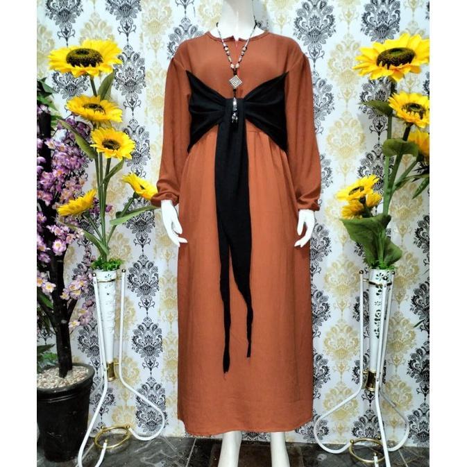 CS GAMIS LESTY KIMONO TALI DADA CRINKLE AIRFLOW Muslim Panjang - MILO, M
