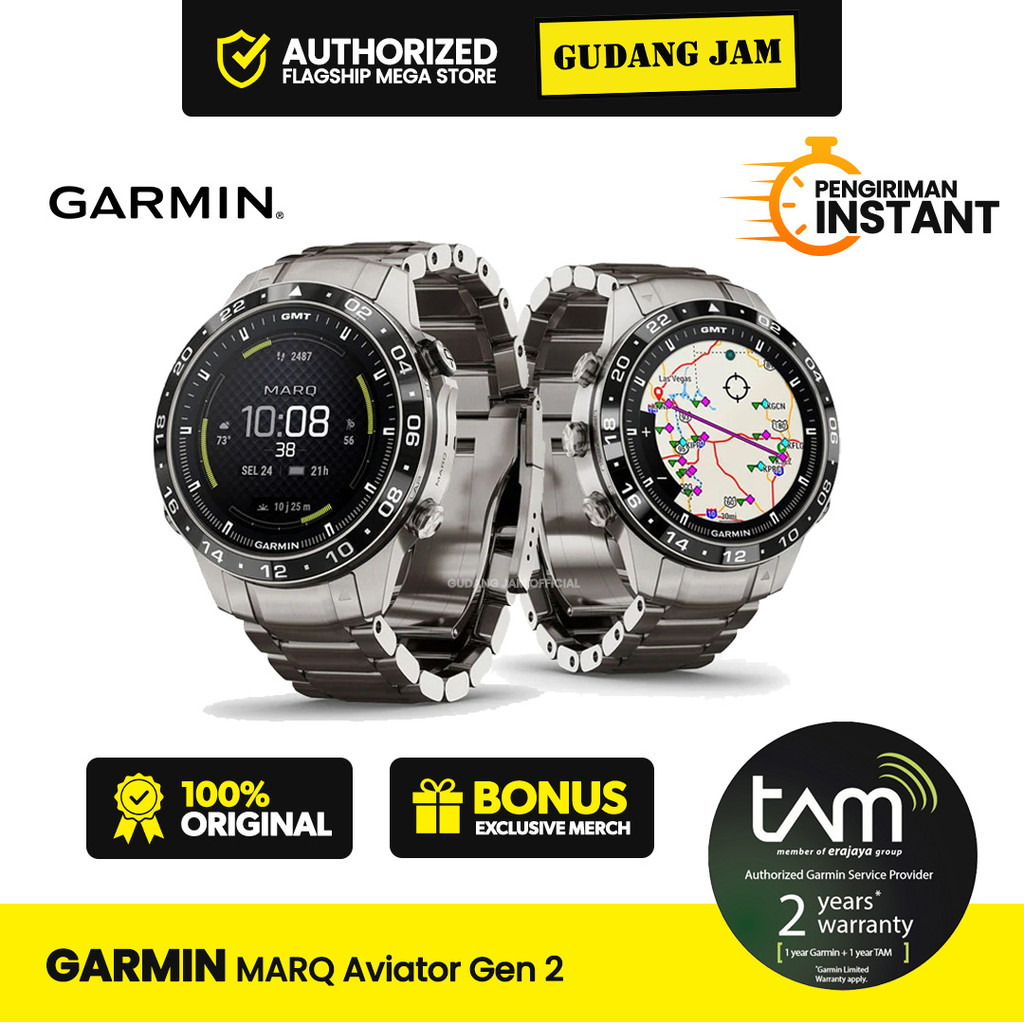 Garmin MARQ Aviator Gen 2 Modern GPS Smartwatch - Garansi Resmi TAM 2 Tahun