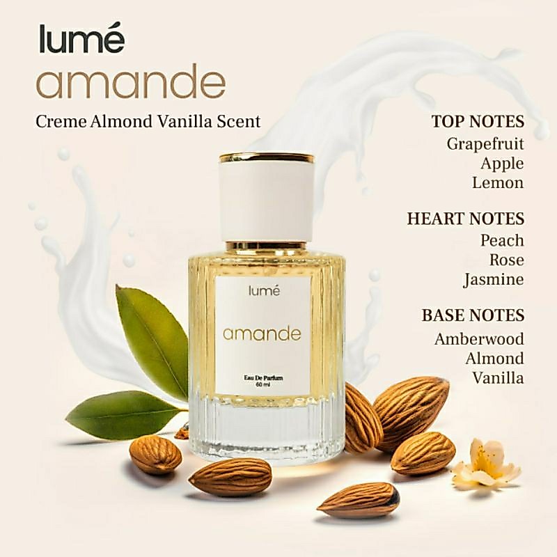Lumecolors Official Agent Agen Resmi Lume Amande Sweet Almond Vanilla Berhadiah Emas - Eu De Parfum 