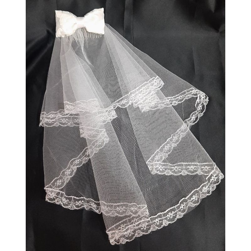 [LINGKA] Tile Veil Pita Sebahu wedding  / Bride to be btb prop cosplay Veil Rrenda dan pita kerudung