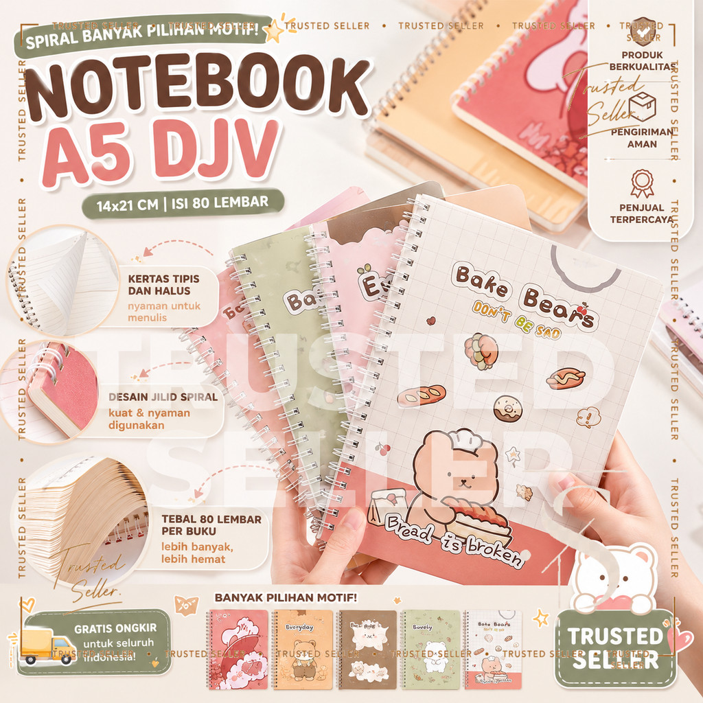 G16G TSS BUKU TULIS SEKOLAH NOTEBOOK A5 ISI 60 LEMBAR MOTIF MIXUE DINO ANIME SPACE RORO JUMP ANIMAL 