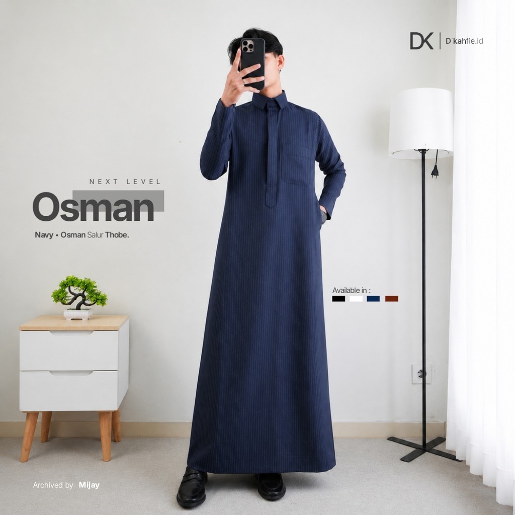 Dkahfie Osman thobe Series | Gamis Salur Pria Slimfit | Gamis Pria | Gamis Slimfit
