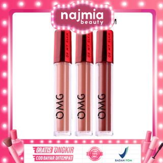 Najmia - OMG Oh My Glam Matte Kiss Lip Cream ( lipstick lipstik lipcream ) New edition Shade 1-30