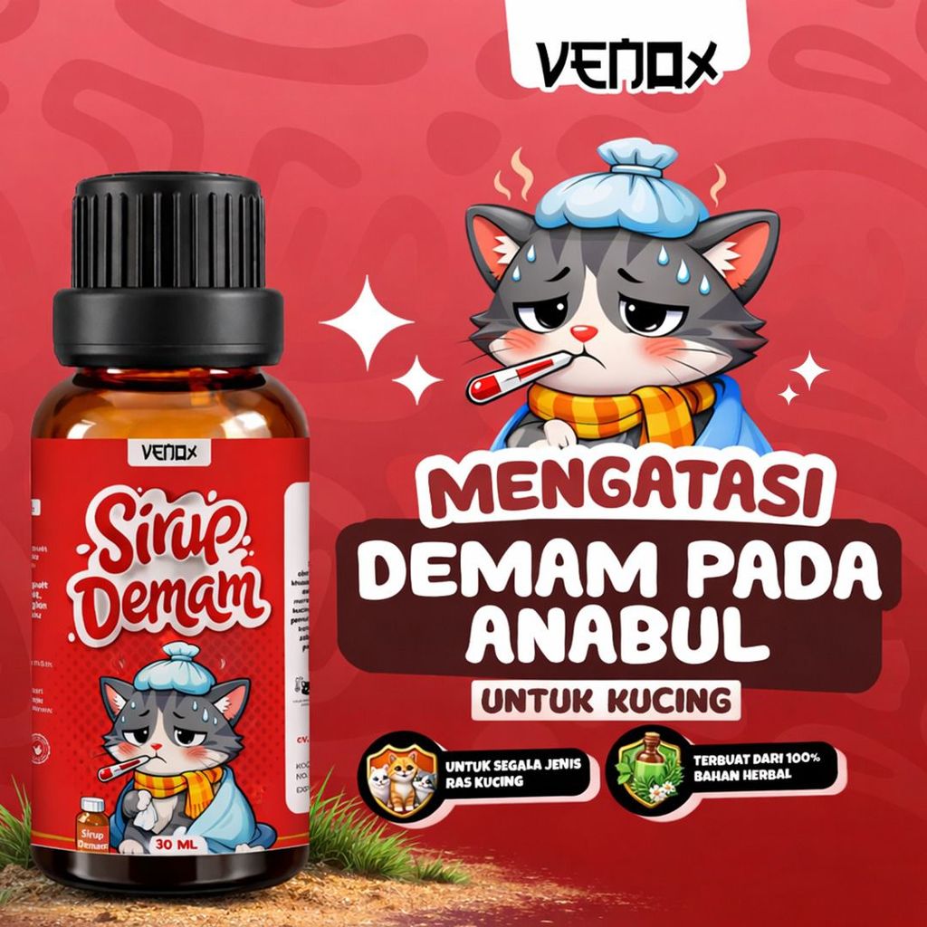 Venox Sirup DEMAM 30ml Obat Kucing Sakit Pereda Panas Cat