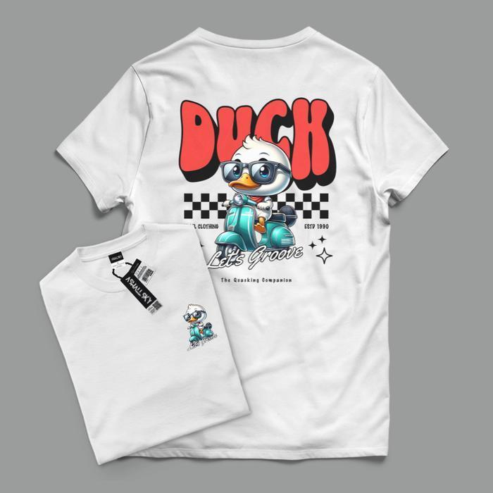 Ashall.sky Baju Kaos Distro Tshirt Unisex PUTIH DUCK VESPA Pakaian Pria Wanita Terbaru / Kaos Distro