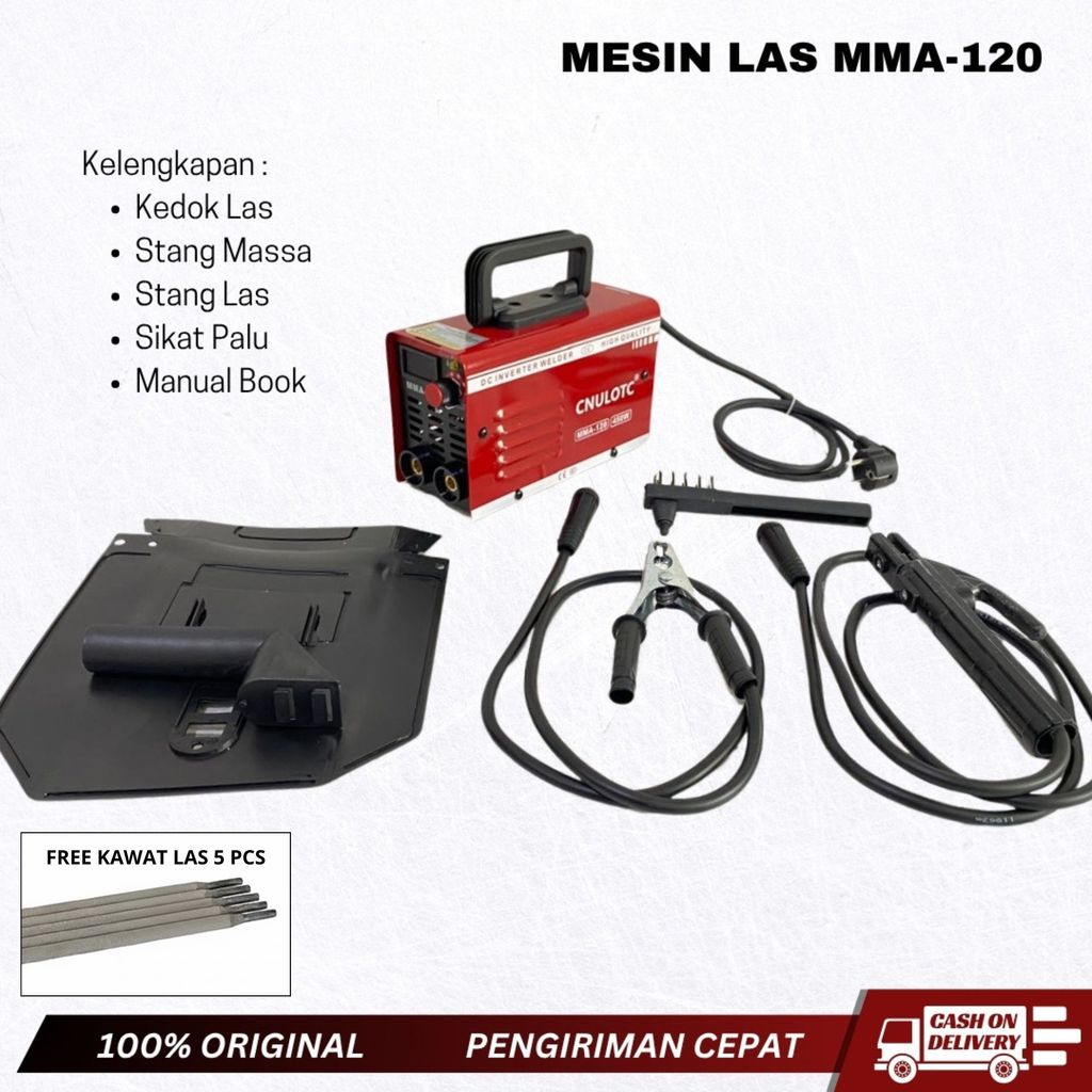 CNULOTC MESIN LAS MMA-120 ALAT LAS BESI MINI 450W TRAVO LAS