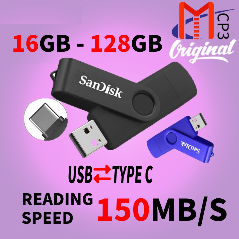FLASHDISK OTG TYPE C USB 32GB/64GGB/128GB FLASH DRIVE ULTRA DUAL USB 3.1 Flashdisk hp dan laptop