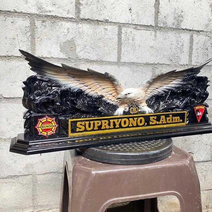 Papan nama meja ukiran / papan nama meja / papan nama custom-leluhurart-