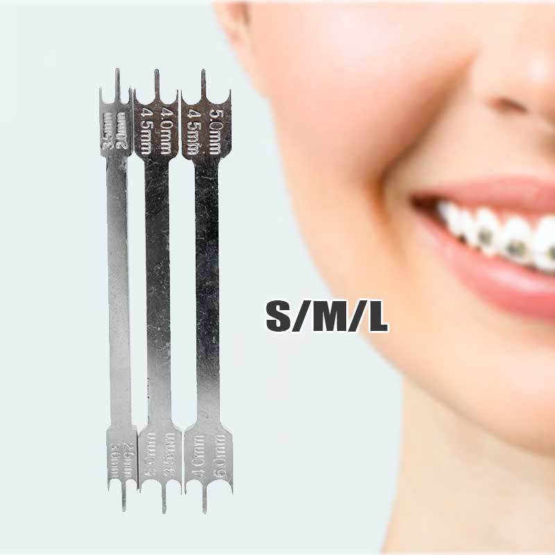 Pengukur Penempatan Braket Gigi Stainless Steel Alat Bantu Pasang Behel Ortodonti Presisi S M L