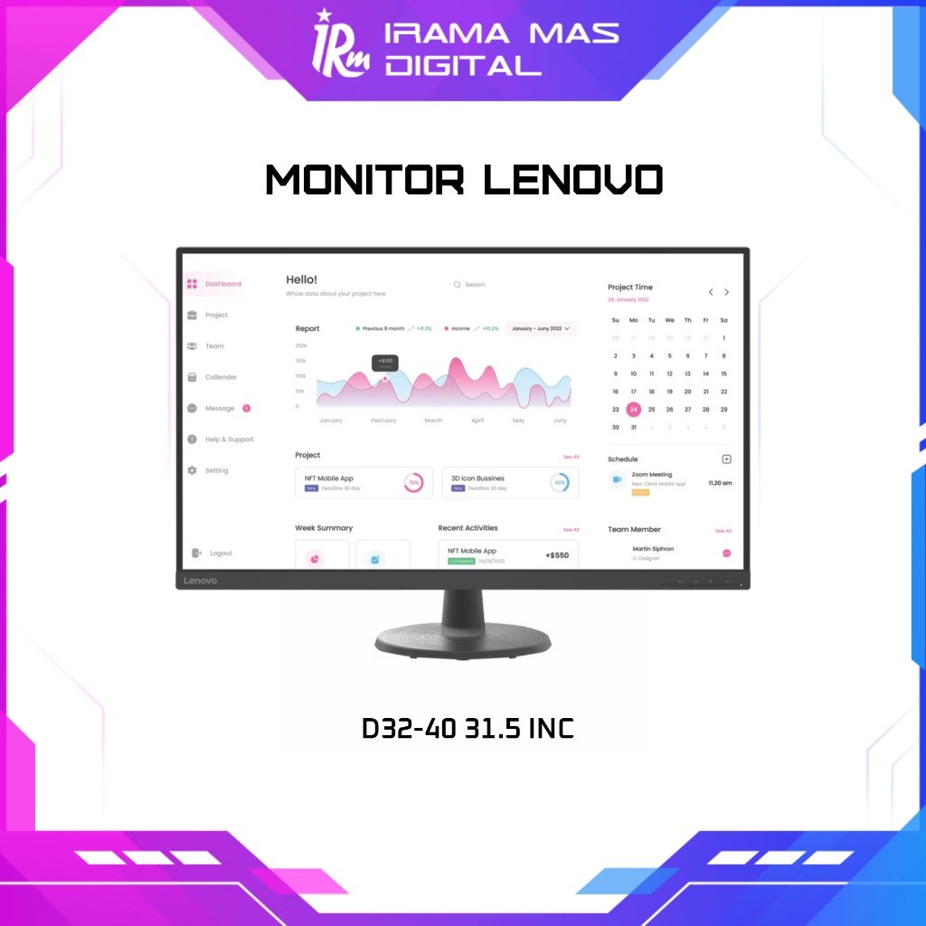 MONITOR LENOVO - D32-40 31.5 INCH