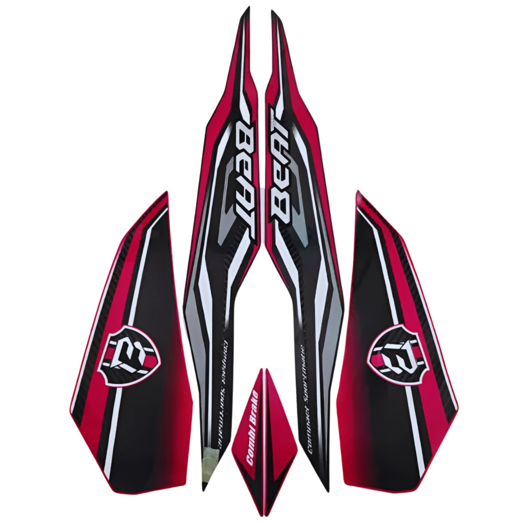 Sticker Striping Motor Honda Beat Iss 2019 Magenta Putih list body motor beat Iss 2019