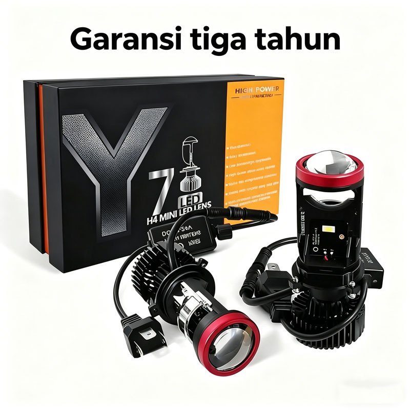 Y7D LAMPU LED MOBIL MOTOR H4 MINI PROJEKTOR PROJIE Y7D ORIGINAL SUPER TERANG