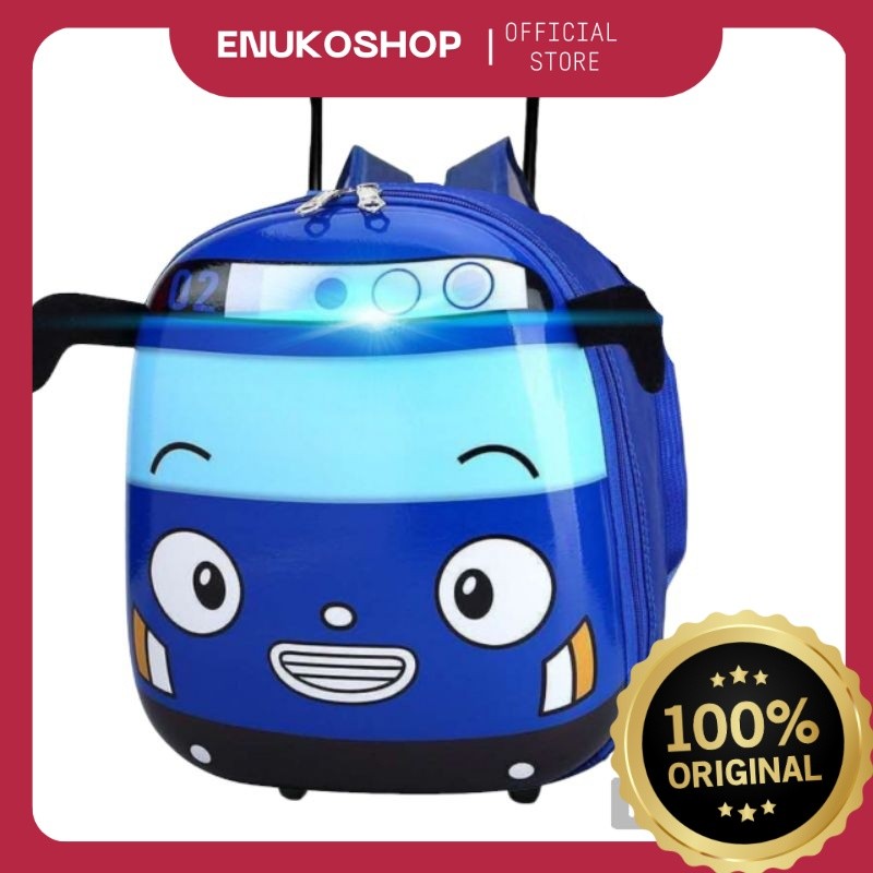 DBS TROLLY TAYO Tas Ransel Sekolah Paud TK Model Bus Tayo Led Bisa Nyala DS