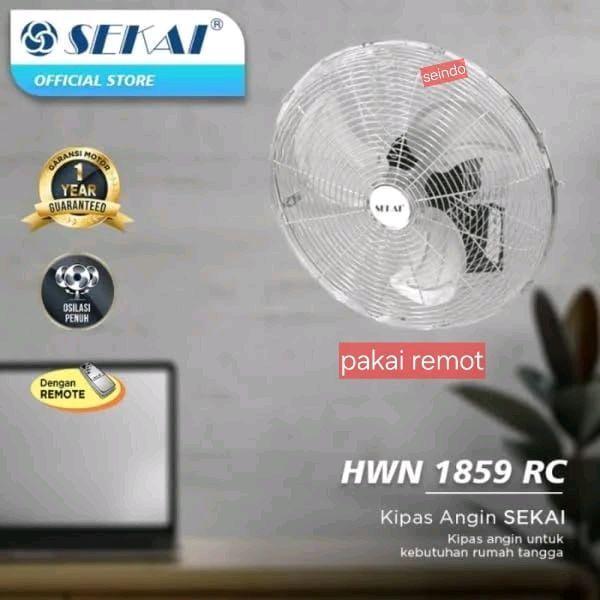 Sekai HWN 1859 RC Kipas Angin Dinding Remot Tornado Kipas Angin Gantung 18 Inch