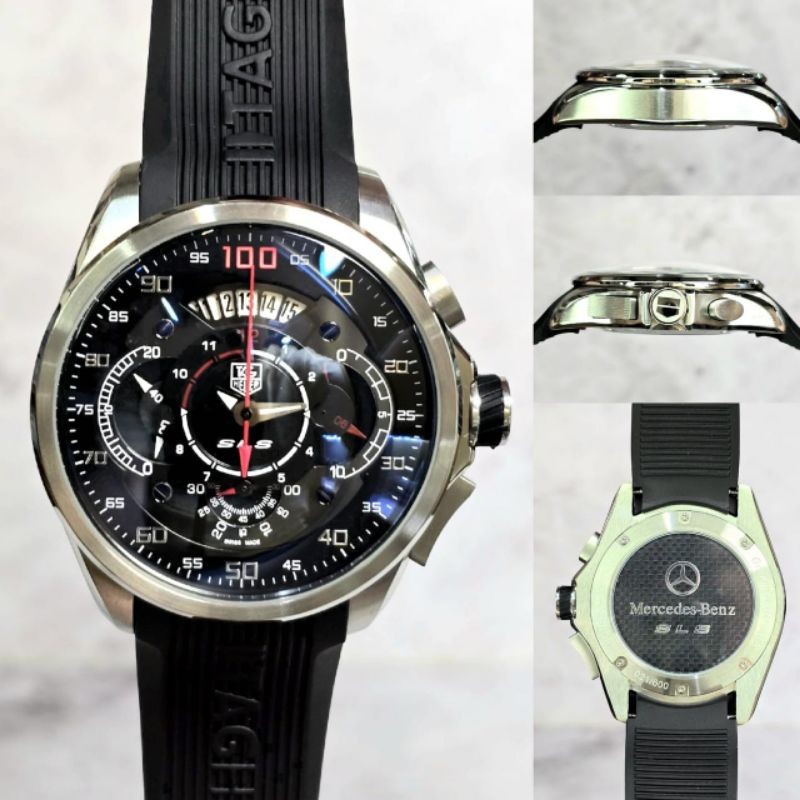BAJU TANGAN HEUER MERCEDES BENZ SLS RUBBER STRAP SUPER QUALITY JAPAN QUARTZ #jamtanganpria