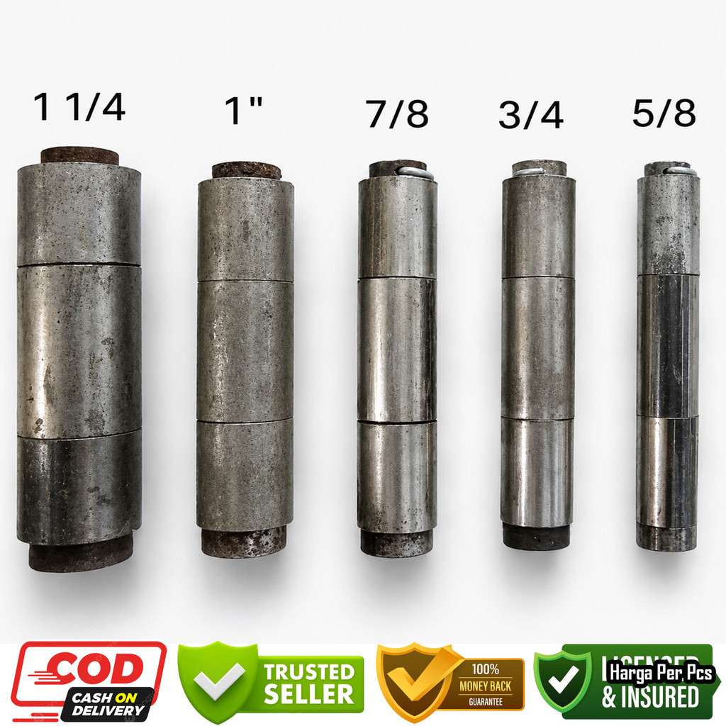 Engsel bubut pintu pagar besi 3/4" 5/8” 11/4” in inci inch inchi engsil cabut lipat garasi grasi ger