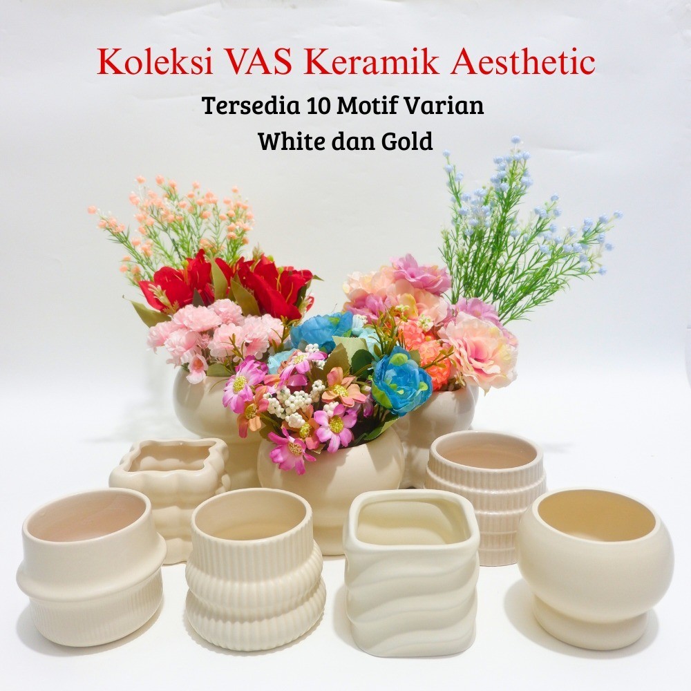Koleksi Vas Bunga Keramik Aesthetic / Vas Keramik / Vas Bunga