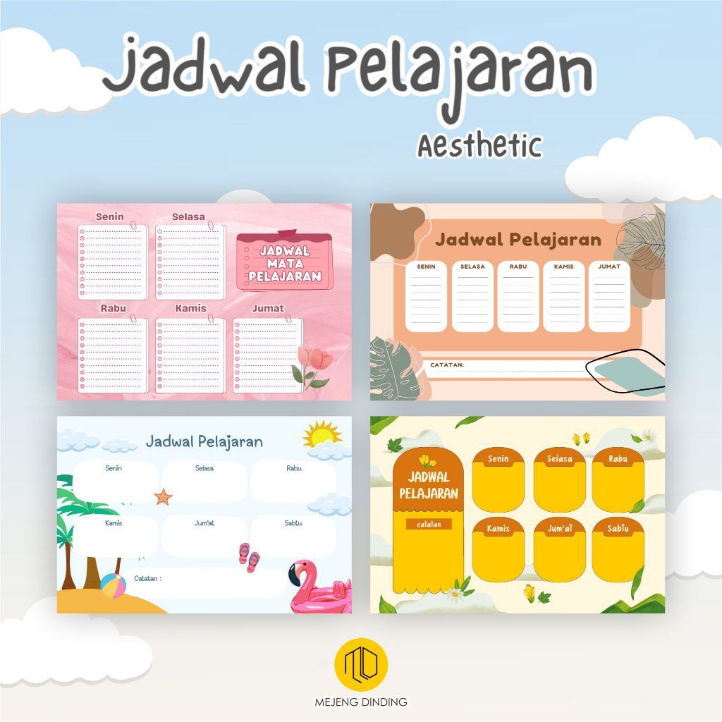 JADWAL PELAJARAN CUSTOM / JADWAL PELAJARAN AESTHETIC / POSTER PELAJARAN BEST SELLER / POSTER SEKOLAH