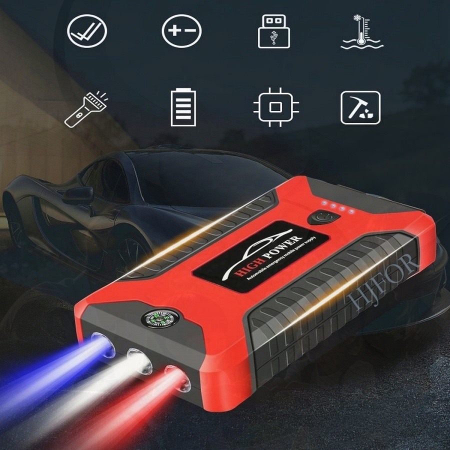 BECKY Jump Starter Aki Mobil Motor Power Bank 99800mah Jumper Aki Portable Jumper Aki Mobil Motor