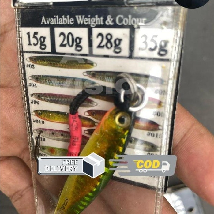 Umpan Metal Jig Starlit Include Assist Kevlar Hook Dan Split Ring - 002, 20gr
